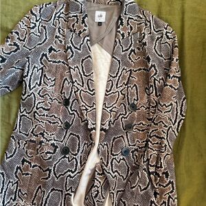 CAbi Women's Black and Brown Snake Print Blazer